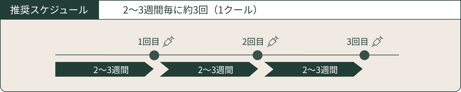 推奨スケジュール 2～3週間毎に約3回（1クール）