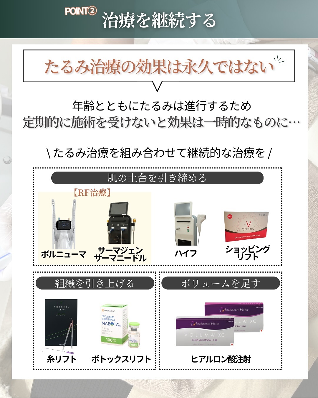 たるみ治療　継続