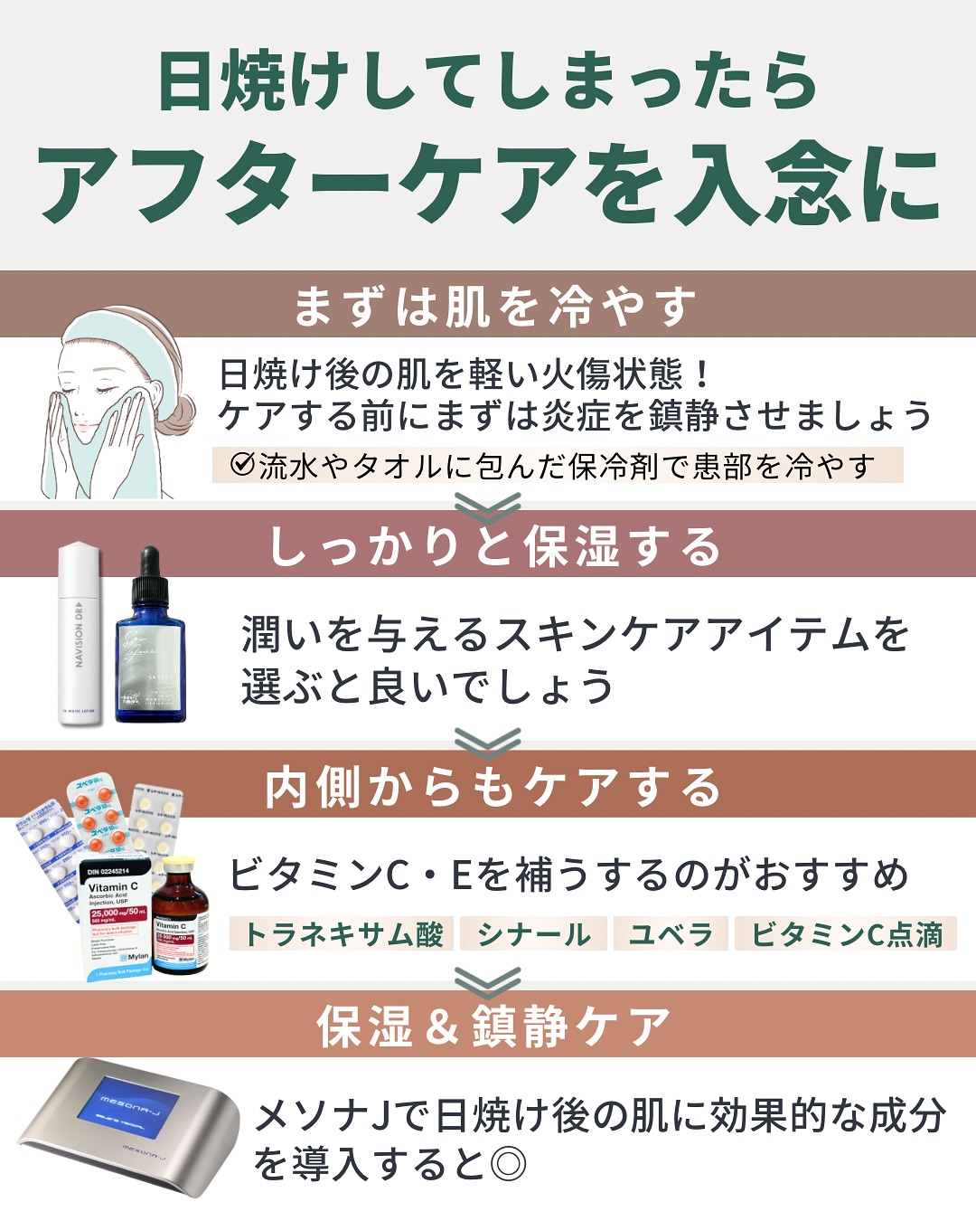If you get sunburned, be sure to take good care of your skin afterward.
